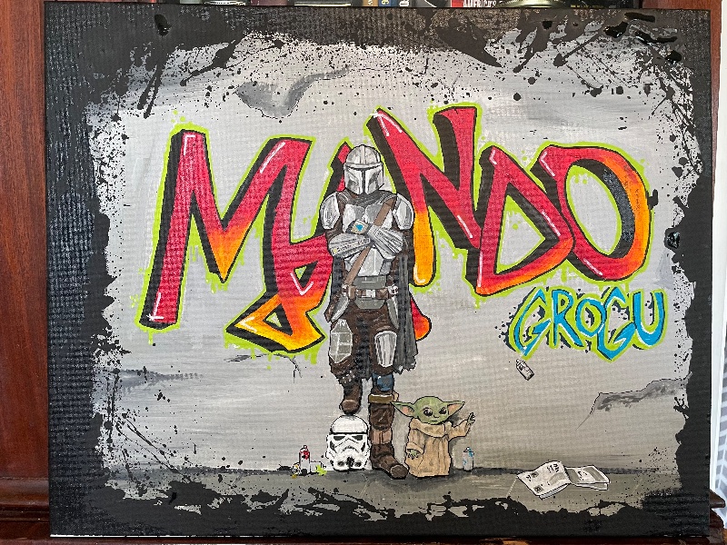 Mando, painting by Kayla Hixon