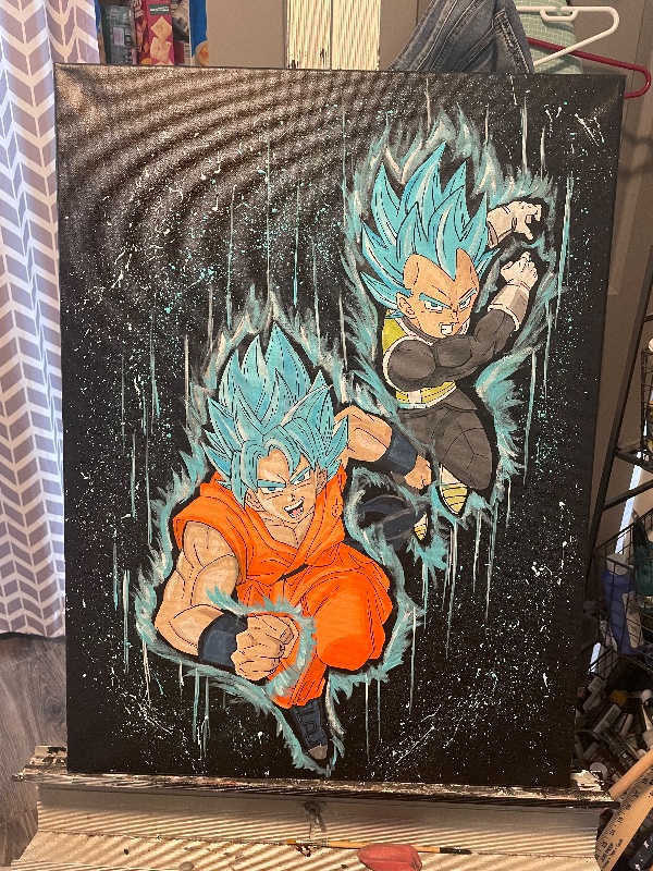 Dragon ball Z, painting by Kayla Hixon
